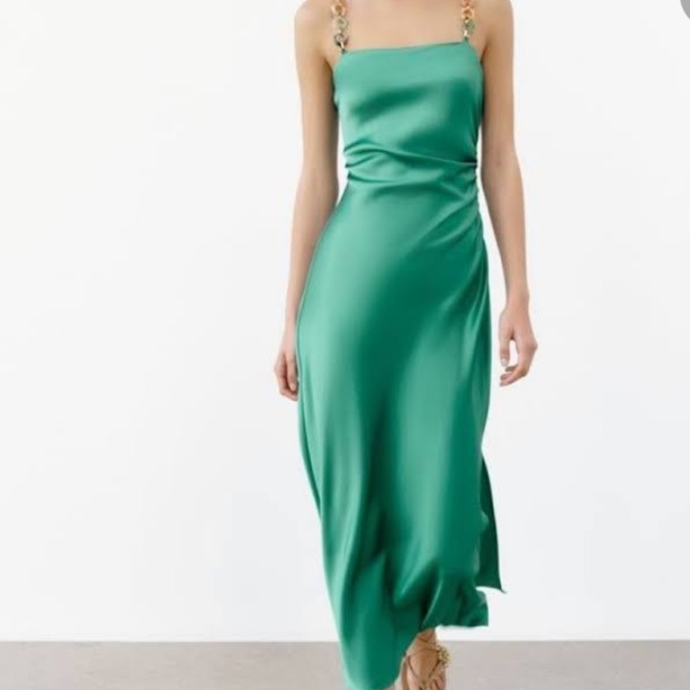 zara chain slip dress XS